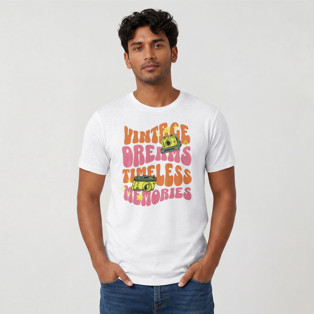 Dreams Timeless Memories | Retro Camera Aesthetic Cotton Tee